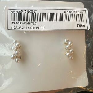 Zinc Alloy Fashion Earrings with Artificial Pearls